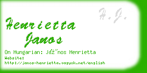 henrietta janos business card